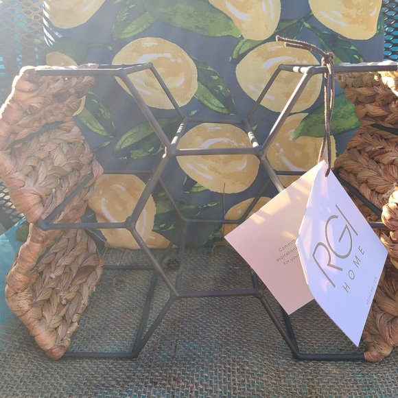 RGI HOME Dining Rgi Home Wicker Iron Wine Holder New Poshmark